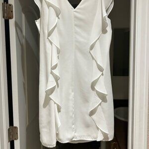 White Ruffle Mini Dress